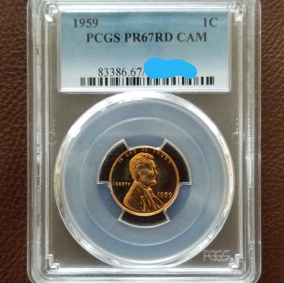 1959 LINCOLN CENT  PCGS PR67RD CAM - Picture 1 of 2
